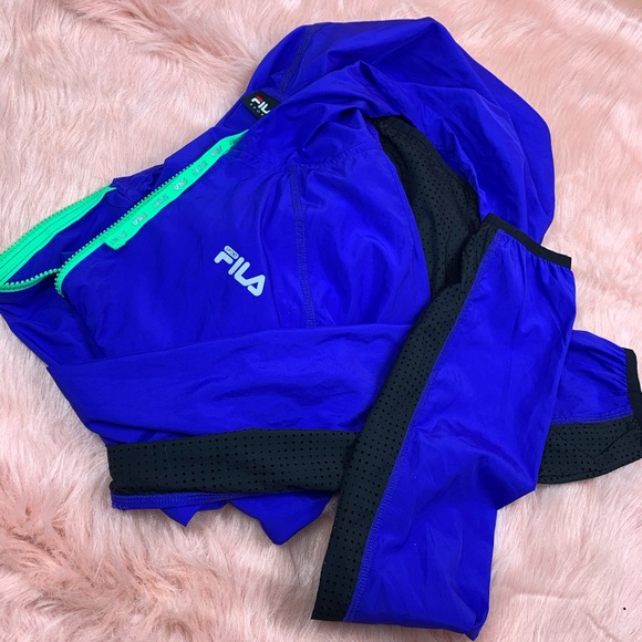 Fila Tops - Fila vintage windbreaker purple green and black
